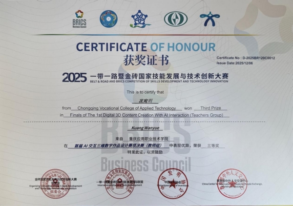 【喜报】互联网信息学院教师团队在2025"一带一路"暨金砖国家技能发展与技术创新大赛中喜获佳绩